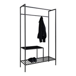 House Nordic Vita Garderobe - sort ramme og to sorte hylder 170