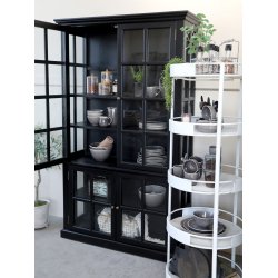 CHIC ANTIQUE MARSEILLE VITRINESKABE M/4 LGER SORT - 196