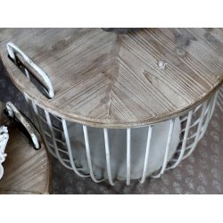 CHIC ANTIQUE SOFABORD M/TRLG HVID - 57