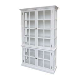 CHIC ANTIQUE MARSEILLE VITRINESKAB M/4 LGER HVID - 196