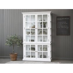 CHIC ANTIQUE MARSEILLE VITRINESKAB M/4 LGER HVID - 196