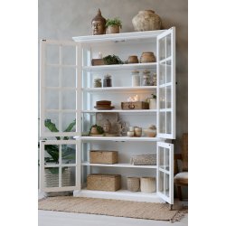 CHIC ANTIQUE MARSEILLE VITRINESKAB M/4 L�GER HVID - 196