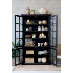 CHIC ANTIQUE MARSEILLE VITRINESKABE M/4 L�GER SORT - 196