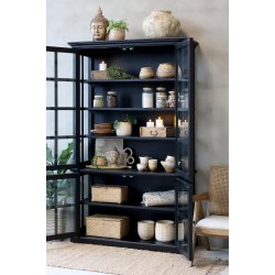 CHIC ANTIQUE MARSEILLE VITRINESKABE M/4 L�GER SORT - 196