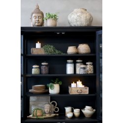 CHIC ANTIQUE MARSEILLE VITRINESKABE M/4 L�GER SORT - 196