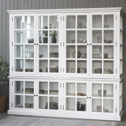 CHIC ANTIQUE MARSEILLE VITRINESKAB M/8 LGER HVID - 220