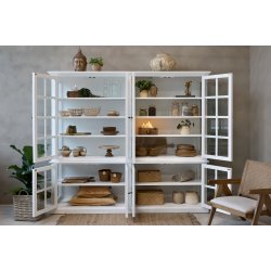 CHIC ANTIQUE MARSEILLE VITRINESKAB M/8 LGER HVID - 220