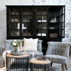 CHIC ANTIQUE MARSEILLE VITRINESKAB M/8 LGER SORT - 220