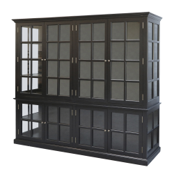 CHIC ANTIQUE MARSEILLE VITRINESKAB M/8 LGER SORT - 220