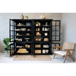 CHIC ANTIQUE MARSEILLE VITRINESKAB M/8 LGER SORT - 220