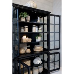 CHIC ANTIQUE MARSEILLE VITRINESKAB M/8 LGER SORT - 220