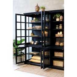 CHIC ANTIQUE MARSEILLE VITRINESKAB M/8 LGER SORT - 220