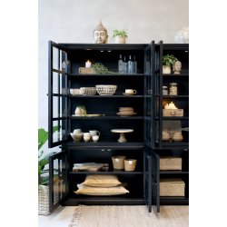 CHIC ANTIQUE MARSEILLE VITRINESKAB M/8 LGER SORT - 220