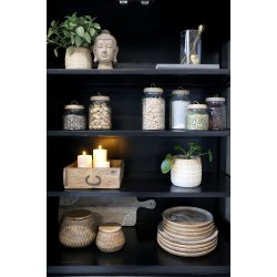 CHIC ANTIQUE MARSEILLE VITRINESKAB M/8 LGER SORT - 220