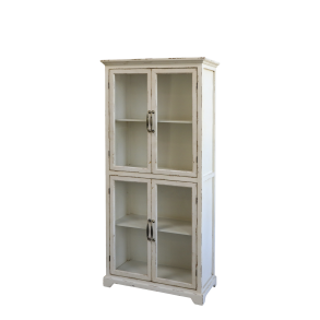 CHIC ANTIQUE VITRINESKAB M/4 LGER HVID - 156