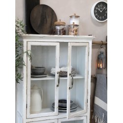 CHIC ANTIQUE VITRINESKAB M/4 LGER HVID - 156