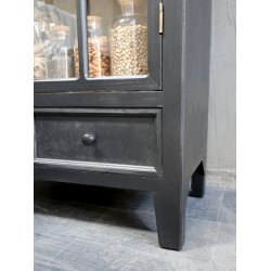 CHIC ANTIQUE VITRINESKAB M/2 GLASL�GER/2 SKUFFER - 200