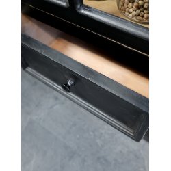 CHIC ANTIQUE VITRINESKAB M/2 GLASL�GER/2 SKUFFER - 200