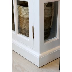 CHIC ANTIQUE MARSEILLE VITRINE/SKNK MED 4 LGER/4 SKUFFER HVID - 220