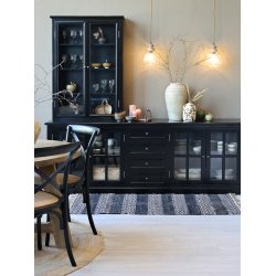 CHIC ANTIQUE MARSEILLE VITRINE/SKNK M/4 LGER SORT - 220