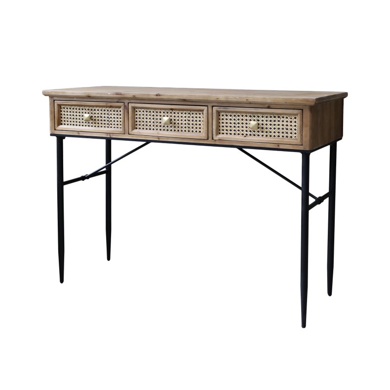 CHIC ANTIQUE SKRIVEBORD M/3 SKUFFER/FLET NATUR - 110