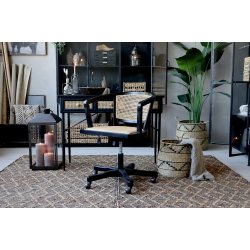 CHIC ANTIQUE SKRIVEBORD M/3 SKUFFER/FLET SORT - 110