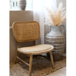 CHIC ANTIQUE LOUNGESTOL M/FLETS�DE/RYG NATUR - 78