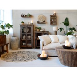 CHIC ANTIQUE GRIMAUD SKAB M/GLASLGER NATUR - 140