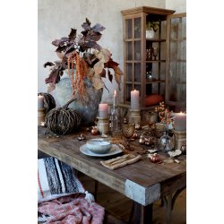 CHIC ANTIQUE MARSEILLE VITRINESKAB M/ 2 LGER / HYLDER NATUR - 196