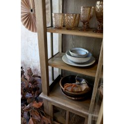 CHIC ANTIQUE MARSEILLE VITRINESKAB M/ 2 LGER / HYLDER BRUN - 196