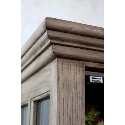 CHIC ANTIQUE MARSEILLE VITRINESKAB M/ 2 LGER / HYLDER BRUN - 196