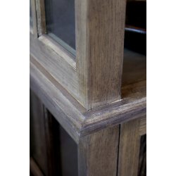 CHIC ANTIQUE MARSEILLE VITRINESKAB M/ 2 LGER / HYLDER BRUN - 196