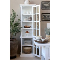 CHIC ANTIQUE MARSEILLE VITRINESKAB M/ 2 LGER / HYLDER HVID - 196