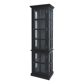 CHIC ANTIQUE MARSEILLE VITRINESKAB M/ 2 LGER / HYLDER SORT - 196