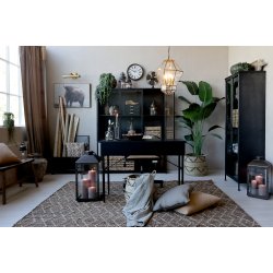 CHIC ANTIQUE VITRINESKAB M/2 GLASLGER/HYLDER SORT - 184