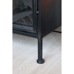 CHIC ANTIQUE VITRINESKAB M/2 GLASLGER/HYLDER SORT - 184