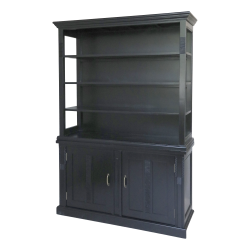 CHIC ANTIQUE MARSEILLE VITRINESKAB M/2 LGER/4 HYLDER SORT - 196