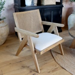 CHIC ANTIQUE LOUNGESTOL M/STOFS�DER OG FLETRYG - 77