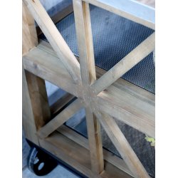 CHIC ANTIQUE KKKEN / REOL M/ZINK TOP/HJUL/HYLDER NATUR - 120