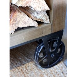 CHIC ANTIQUE KKKEN / REOL M/ZINK TOP/HJUL/HYLDER NATUR - 120