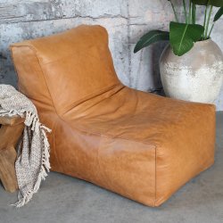 CHIC ANTIQUE LOUNGESTOL L�DER COGNAC - 103