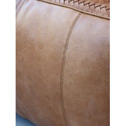 CHIC ANTIQUE LOUNGEPUF I L�DER COGNAC - 75