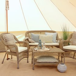 CHIC ANTIQUE HAVEST M/FLET BORD/SOFA 2 STOLE INKL HYNDE NATUR - 127