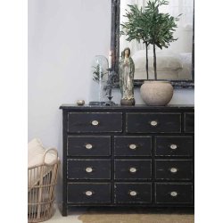 CHIC ANTIQUE K�BMANDSDISK M/15 SKUFFER ANTIK SORT - 152