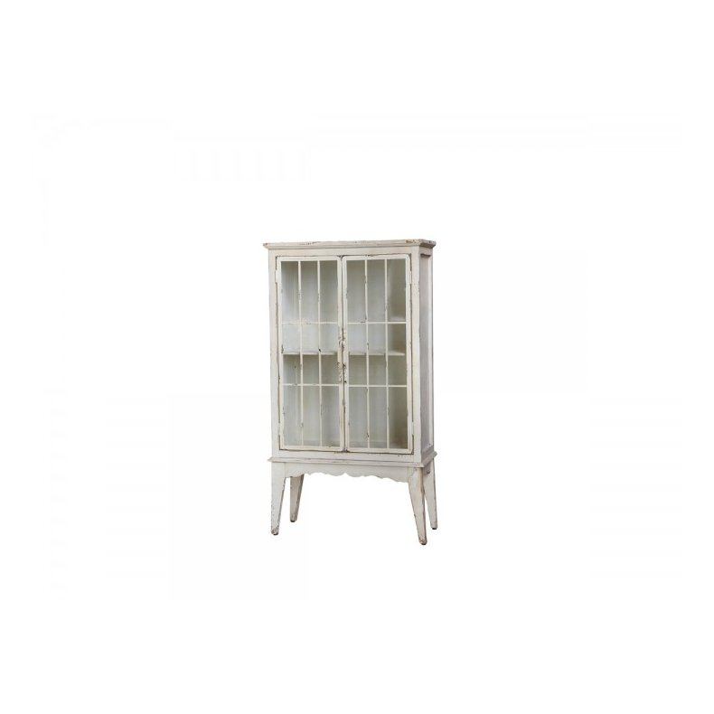 CHIC ANTIQUE SKAB M/2 GLASLGER/1 HYLDE ANTIQUE CREME - 119