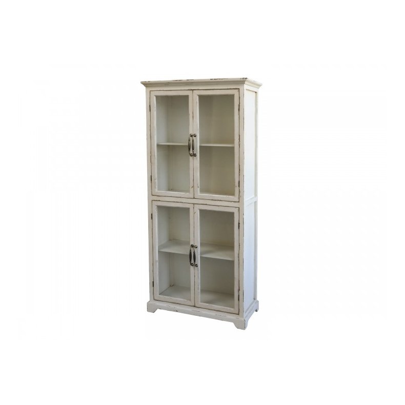 CHIC ANTIQUE VITRINESKAB M/4 LGER HVID - 156