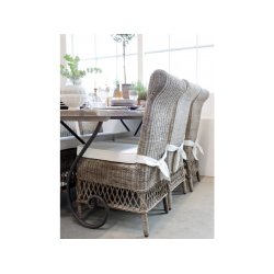 CHIC ANTIQUE GL. FRANSK SPISEBORDSSTOL FLET M/HYNDE - 100