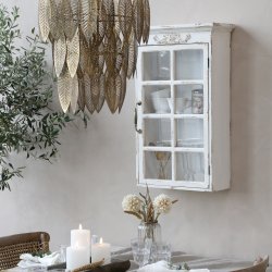 CHIC ANTIQUE VGSKAB M/DEKOR ANTIQUE CREME - 44