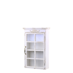 CHIC ANTIQUE VGSKAB M/DEKOR ANTIQUE CREME - 44