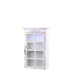 CHIC ANTIQUE VGSKAB M/DEKOR ANTIQUE CREME - 44